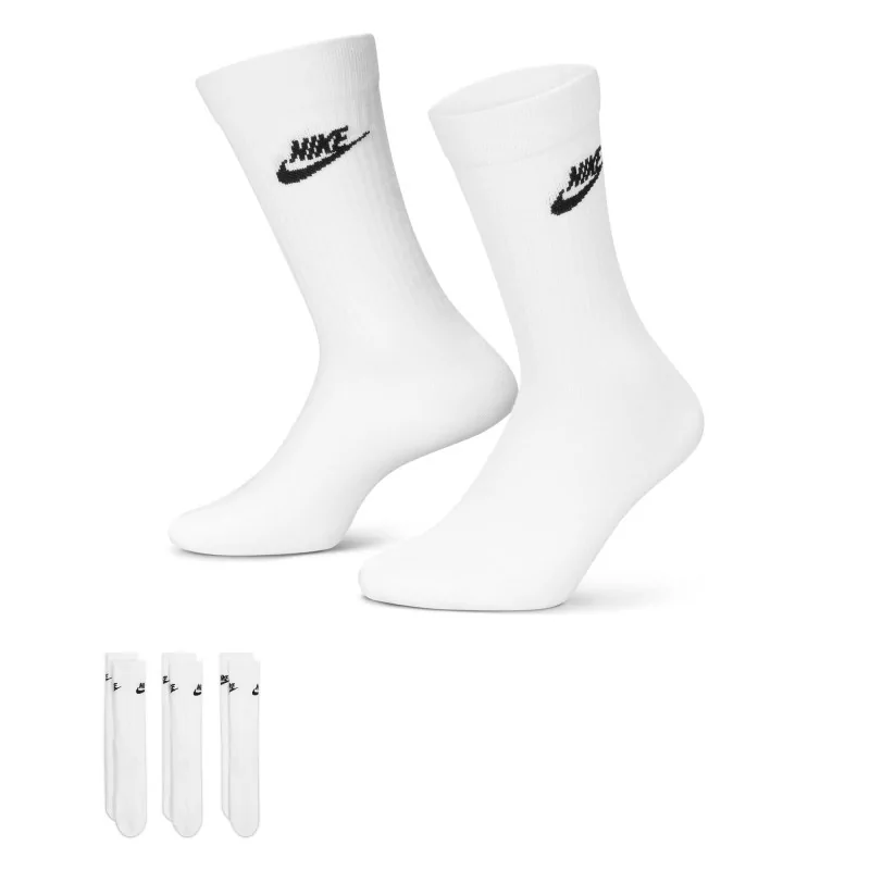 Lot 6 paires chaussettes entraînement Nike Everyday blanc noir sur